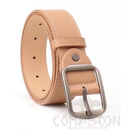 PU Belt，High Quality PU+ Alloy Buckle，Khaki，L103*W3cm