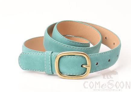 PU Belt，High Quality PU+ Alloy Buckle，Green，L104*W2.8cm