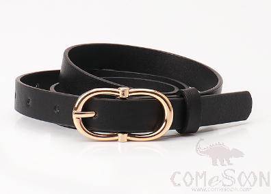 PU Belt，High Quality PU+ Alloy Buckle，Black，L103*W1.8cm