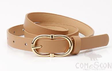 PU Belt，High Quality PU+ Alloy Buckle，Khaki，L103*W1.8cm