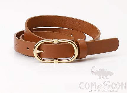 PU Belt，High Quality PU+ Alloy Buckle，Camel Color，L103*W1.8cm