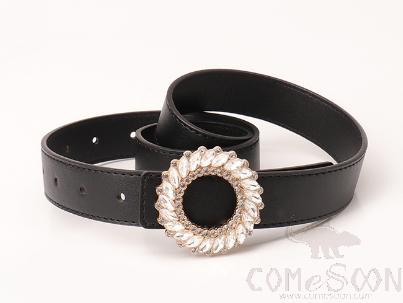 PU Belt，High-Quality PU+ Alloy Buckle，Black，L103*W2.8cm