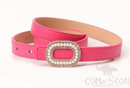 PU Belt，High-Quality PU+ Alloy Buckle，Rose，L103*W1.8cm
