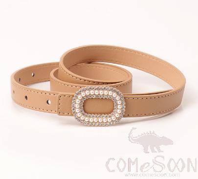PU Belt，High Quality PU+ Alloy Buckle，Khaki，L103*W1.8cm