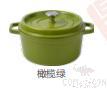 Enamel Cast Iron Pot, Olive Green, 10cm