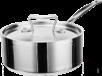 Single Handle Polished Short Tri-Ply Steel Pot, 201/430 SS + Aluminum + 304 SS, Φ140×H55mm