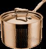 Single Handle Hammer Stamped Tall Tri-Ply Steel Pot, 201/430 SS + Aluminum + 304 SS, Φ160×H105mm