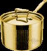 Single Handle Hammer Stamped Tall Tri-Ply Steel Pot, 201/430 SS + Aluminum + 304 SS, Φ220×H135mm