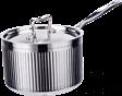 Single Handle Roman Vertical Tall Tri-Ply Steel Pot, 201/430 SS + Aluminum + 304 SS, Φ260×H150mm