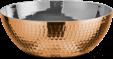 Triple Steel Rose Gold Hammer Stamped Snack Bowl, 201/430 SS + Aluminum + 304 SS, Φ260xH100mm