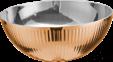 Triple Steel Rose Gold Roman Vertical Snack Bowl, 201/430 SS + Aluminum + 304 SS, Φ100xH40mm