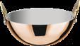 Triple Steel Rose Gold Glossy Straight Ear Snack Bowl, 201/430 SS + Aluminum + 304 SS, Φ100xH40mm