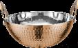 Triple Steel Rose Gold Roman Straight Ear Hammered Print Snack Bowl, 201/430 SS + Aluminum + 304 SS, Φ100xH40mm