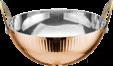 Triple Steel Rose Gold Roman Straight Ear Vertical Snack Bowl, 201/430 SS + Aluminum + 304 SS, Φ200xH77mm
