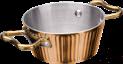 Rose Gold Roman Vertical Patterned Two-Eared Slanting Snack Bowl, 201/430 SS + Aluminum + 304 SS, Φ100xΦ80xH45mm