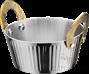 Roman Vertical Patterned Tapas Bowl with Straight Ears and Angled Body, 201/430 SS + Aluminum + 304 SS, Φ110xΦ80xH70mm