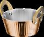 Rose Gold Roman Vertical Patterned Tapas Bowl with Straight Ears and Angled Body, 201/430 SS + Aluminum + 304 SS, Φ110xΦ80xH70mm