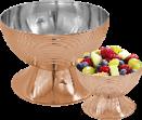 Rose Gold Triple Steel Diamond Food Bowl, 201/430 SS + Aluminum + 304 SS, Mouth φ350, Bowl Bottom φ230