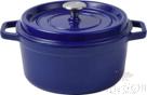 Blue Round Enameled Pot, Cast Iron, (24cm) Outer Diameter 25cm Inner Diameter 24cm Height 12cm