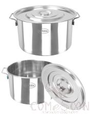 Stainless Steel Short Soup Bucket, 304 SS, Ø600xH300mm, Thickness 1.0mm