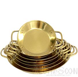 Gold Stainless Steel Seafood Plate, 201 SS, Φ200*35mm