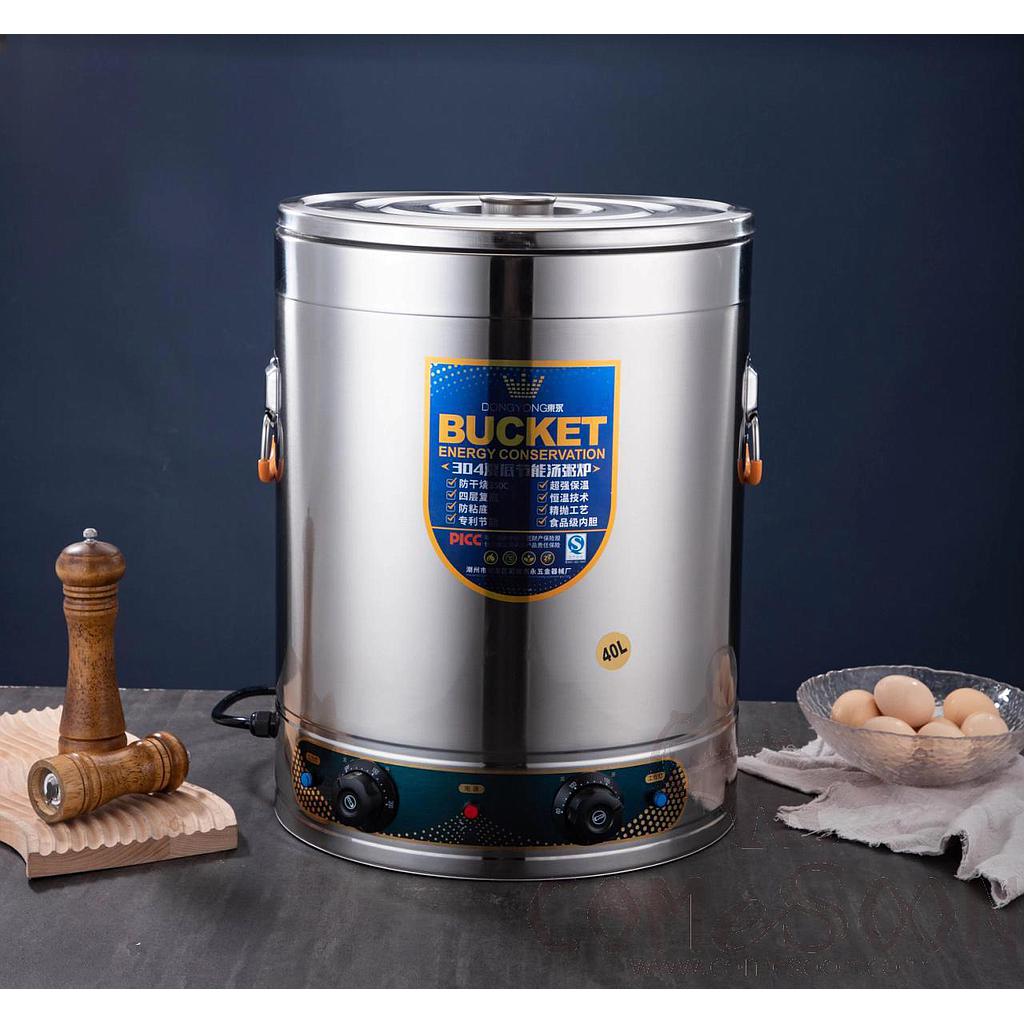 Double-Deck 304 Double-Bottom Soup Porridge Stove, 40L Without Faucet.