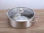 03 Hot Pot with Straight Sides (Clear) + Single Bottom Glass Lid, 201 SS, Ø30cm