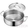 03 Hot Pot with Straight Sides (Clear Soup) + Single Bottom Steel Lid, 201 SS, Ø36cm