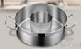 04 Hotpot with Bunched Edges (Clear) + Single Bottom Steel Lid, 201 SS, Ø26cm