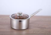 04 Single Handle Juice Pot + Single Bottom Glass Lid, 201 SS, Ø16cm