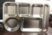 Large 6-Compartment Round Fast Food Plate, 201 SS, Electrolytic, 38*27*2.3cm