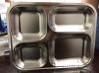 Square Small 4-compartment Fast Food Plate, 201 SS, Electrolytic, 25.5*21*2cm