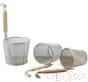 Slanted Flat Bottomed Mesh Spoon, 201 SS, Ø14cm