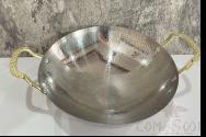 Crackled Round Bottom Bar Tripod, 201 SS, ∅10&quot;, Thickness 2.0mm