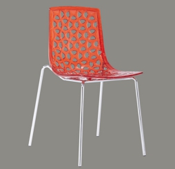 Chair, PC&amp;chrome legs
, 49*50*83cm