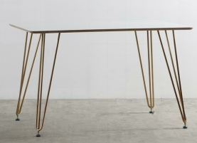 Table, MDF spray-painted desktop + gilded iron legs
, 140*80*73cm