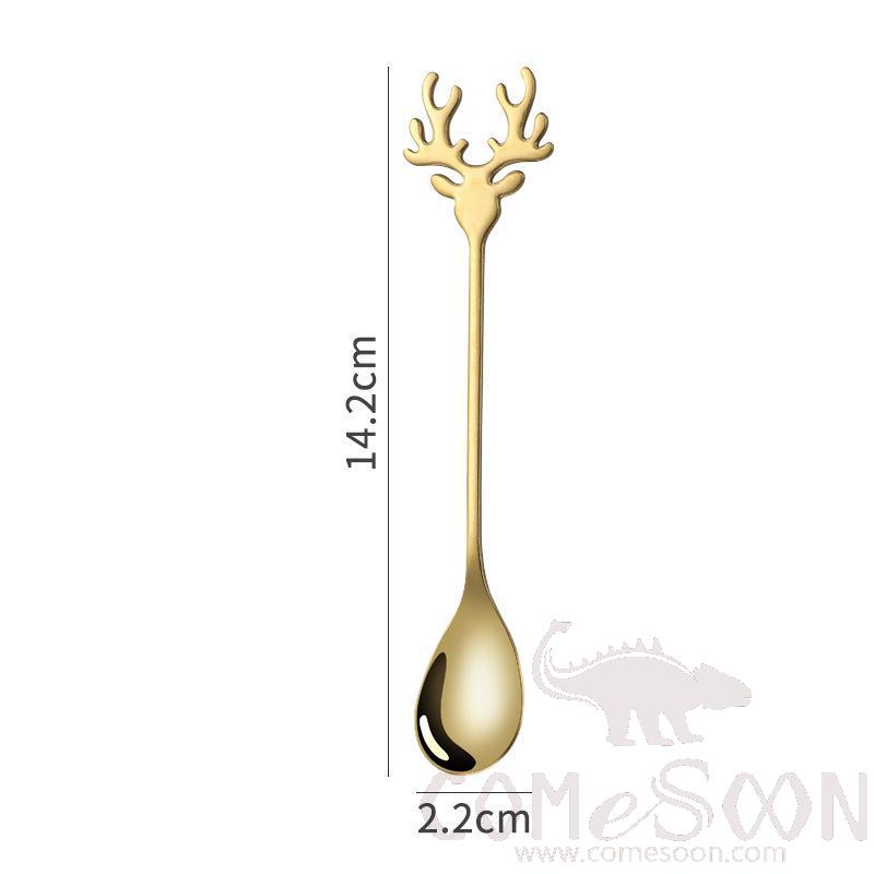 Coffee Spoon，304 Stainless Steel，Gold，L14.2*W2.2cm