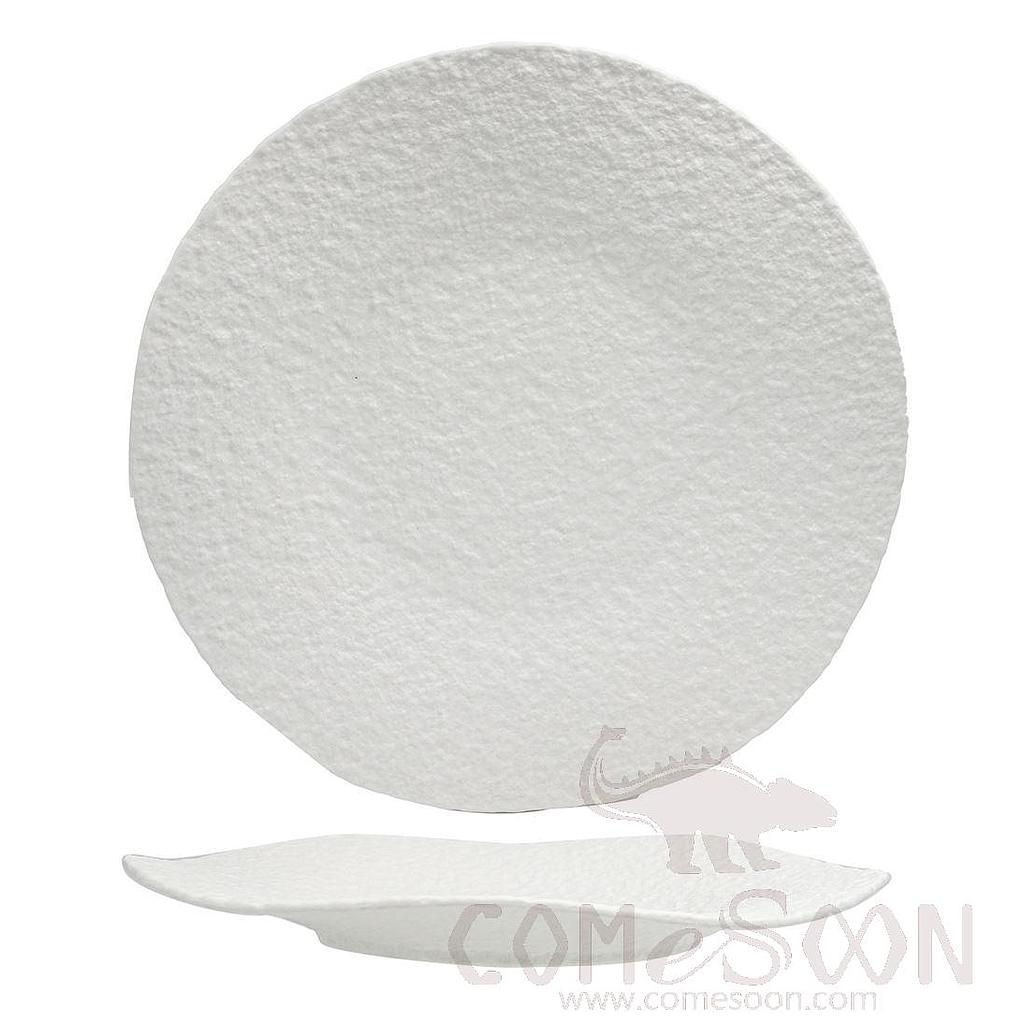20118 Series 10.24&quot; Wave Dry Stir Fry Plate - Matt White