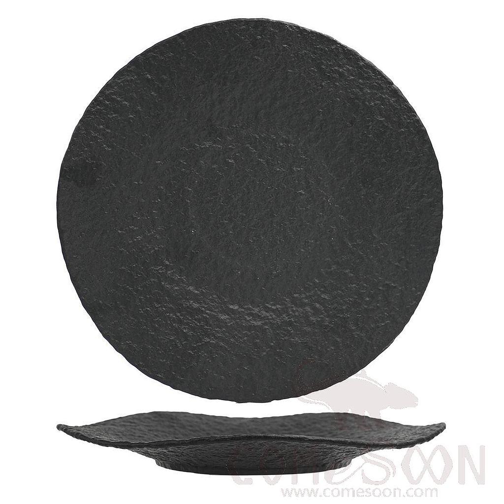 20118 Series 10.24&quot; Wave Dry Stir Fry Plate - Matt Black