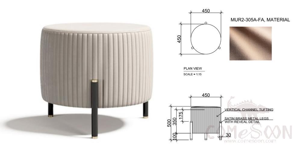 Guestroom-RO-Dry Vanity Stool, W57.8*D57.2*H81.3 cm