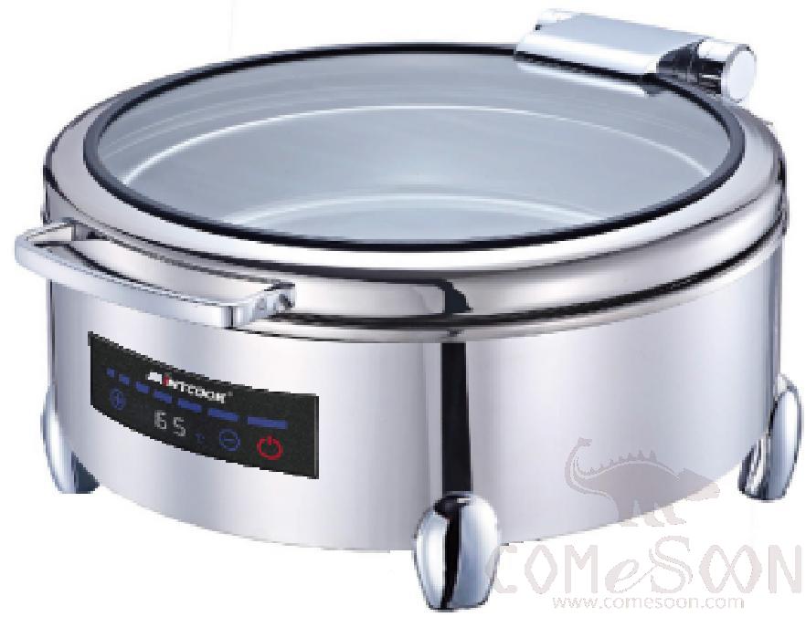 Hydraulic Round Chafing Dish W/ Digital Display and Temperature Control (Low Leg)