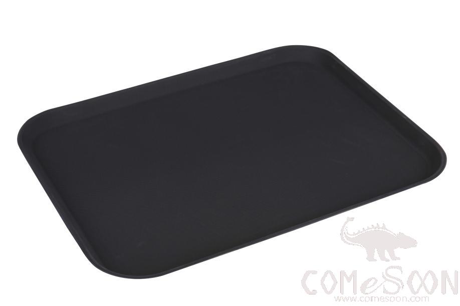 Black Anti-Skid Rectangle Serving Tray， L46*W35.5cm