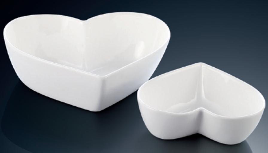 YY Series- Heart-shaped Bowl 9&quot;White