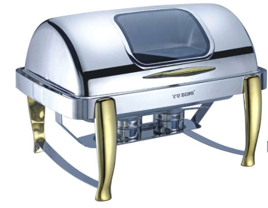 6801 Series-Rectangle   Chafng Dish W/ Glass Lid