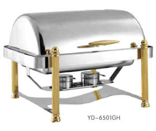 6501 Series-Rectangle  Chafng Dish W/ Golden Feet
