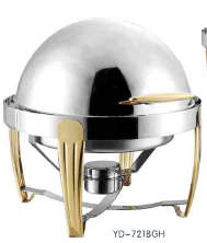 721 Series-Round Chafng Dish W/Golden Feet