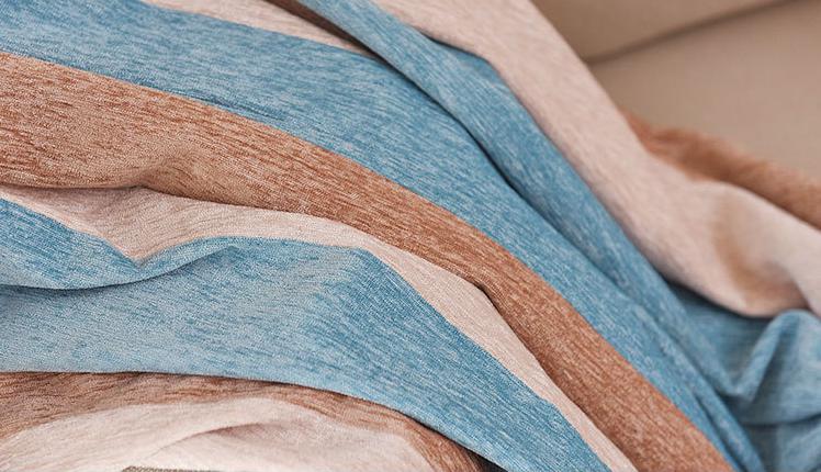 Chenille vertical stripes yarn-dyed curtain fabric