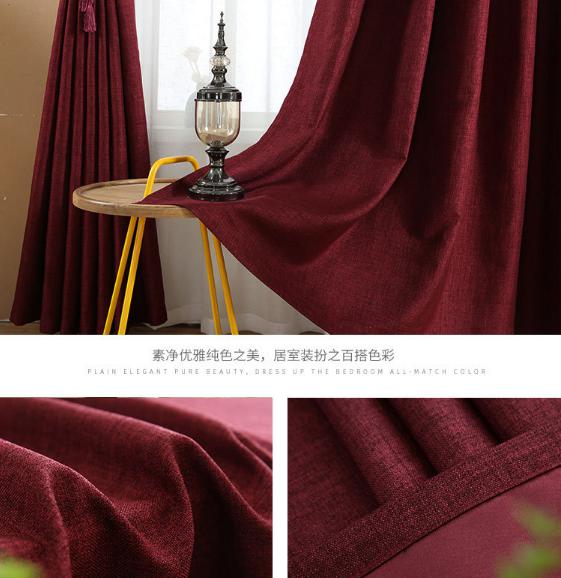 Flat linen curtain fabric