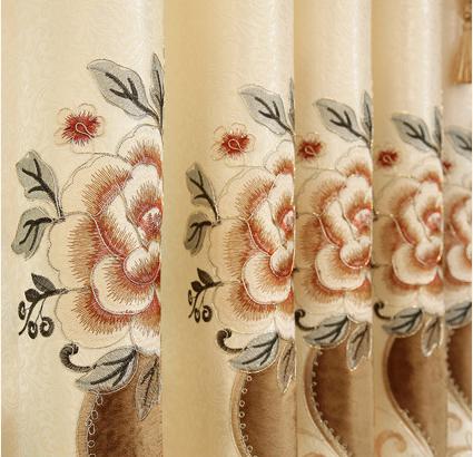 Velvet jacquard embroidered curtain fabric
