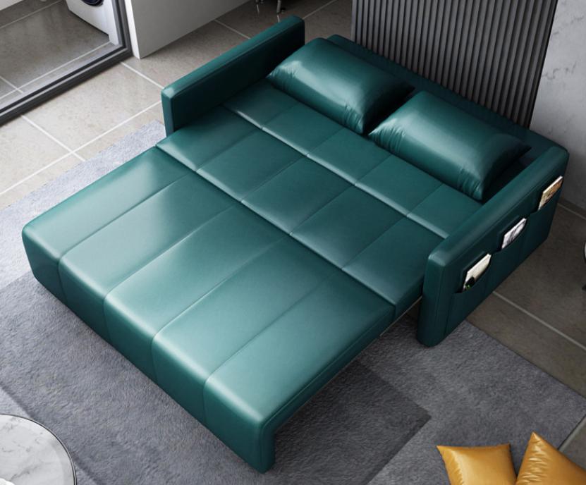 Sofa bed-oil wax leather-120*95*85cm